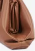 Dina Leather Large Clutch Top Handle And Shoulder Bag Brown