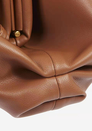 Dina Leather Large Clutch Top Handle And Shoulder Bag Brown