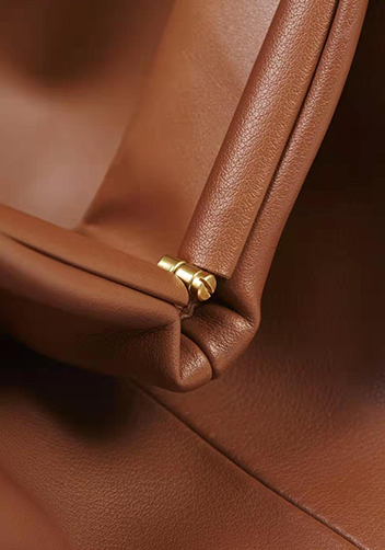 Dina Leather Large Clutch Top Handle And Shoulder Bag Brown