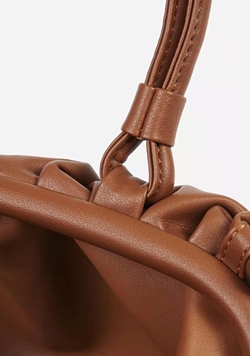 Dina Leather Large Clutch Top Handle And Shoulder Bag Brown