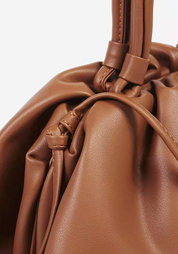 Dina Leather Large Clutch Top Handle And Shoulder Bag Brown