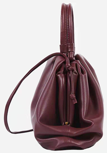 Dina Leather Large Clutch Top Handle And Shoulder Bag Burgundy