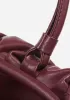 Dina Leather Large Clutch Top Handle And Shoulder Bag Burgundy