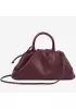 Dina Leather Large Clutch Top Handle And Shoulder Bag Burgundy