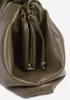 Dina Leather Large Clutch Top Handle And Shoulder Bag Green