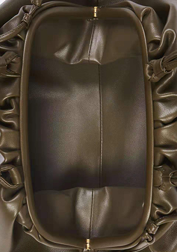 Dina Leather Large Clutch Top Handle And Shoulder Bag Green