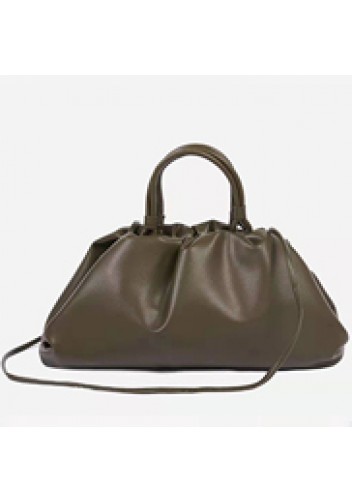 Dina Leather Large Clutch Top Handle And Shoulder Bag Green