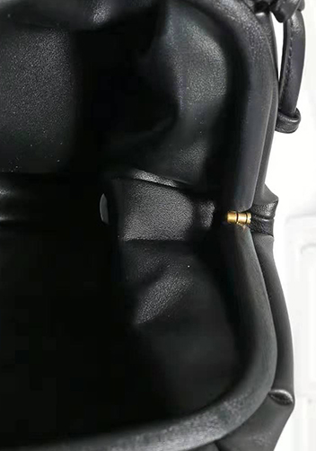 Dina Leather Large Clutch Shoulder Bag Black