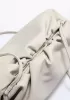 Dina Leather Large Clutch Shoulder Bag White