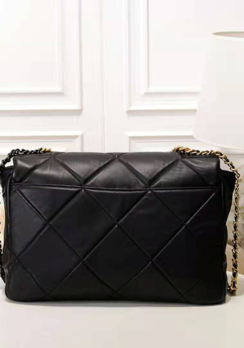 Adele Flap Large Leather Bag Black
