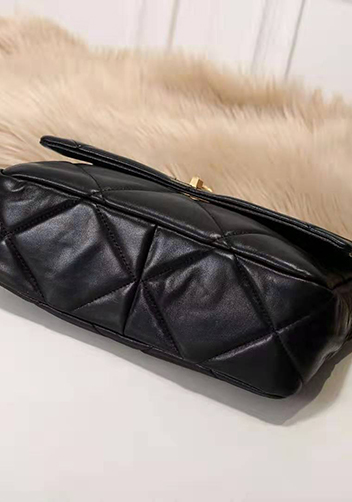 Adele Flap Large Leather Bag Black