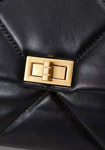 Adele Flap Large Leather Bag Black