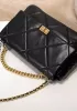 Adele Flap Medium Leather Bag Black
