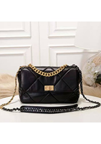 Adele Flap Medium Leather Bag Black