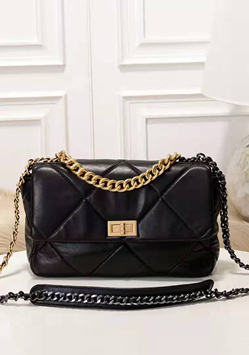 Adele Flap Small Leather Bag Black