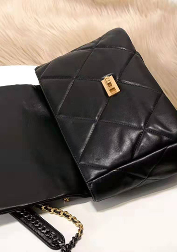 Adele Flap Small Leather Bag Black