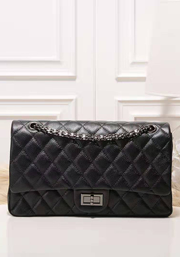Adele Flap Medium Grain Leather Black