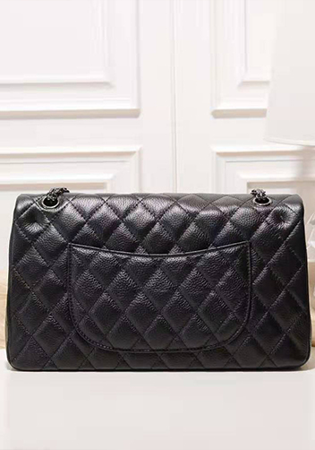 Adele Flap Medium Grain Leather Black