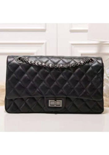 Adele Flap Medium Grain Leather Black