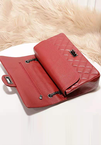 Adele Flap Medium Grain Leather Burgundy