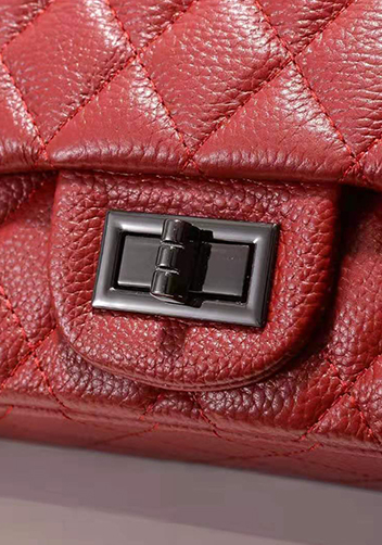 Adele Flap Medium Grain Leather Burgundy