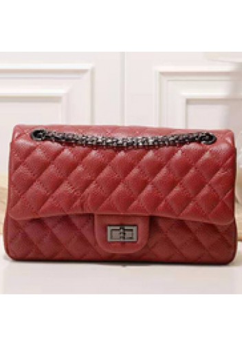 Adele Flap Medium Grain Leather Burgundy