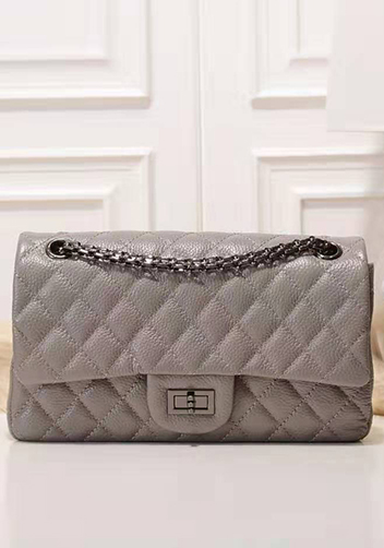 Adele Flap Medium Grain Leather Grey