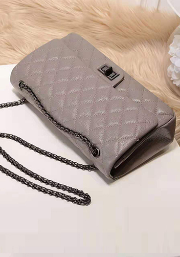 Adele Flap Medium Grain Leather Grey