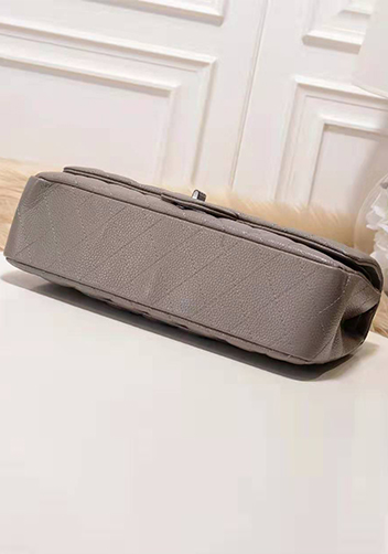 Adele Flap Medium Grain Leather Grey