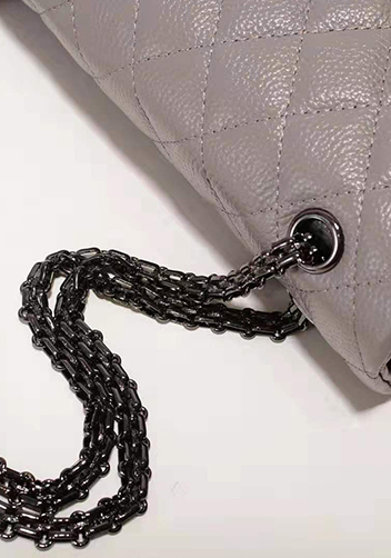 Adele Flap Medium Grain Leather Grey