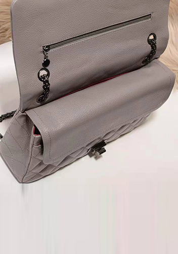 Adele Flap Medium Grain Leather Grey