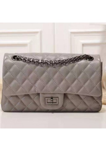 Adele Flap Medium Grain Leather Grey