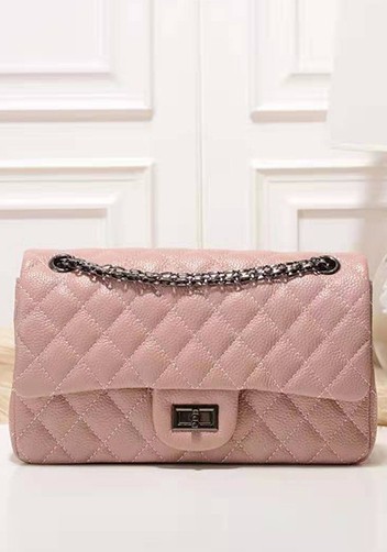 Adele Flap Medium Grain Leather Pink