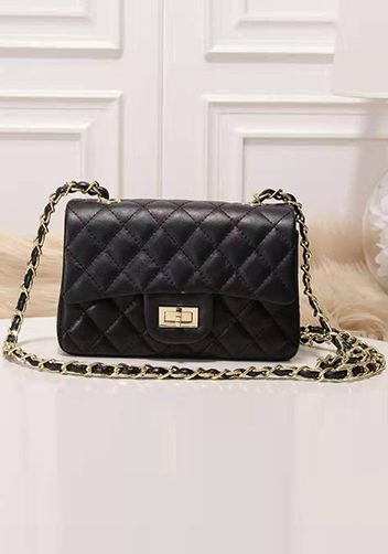 Adele Flap Small Cowhide Black