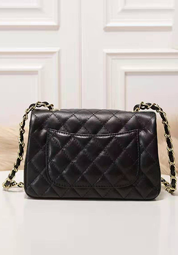 Adele Flap Small Cowhide Black