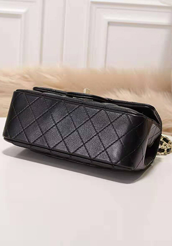 Adele Flap Small Cowhide Black