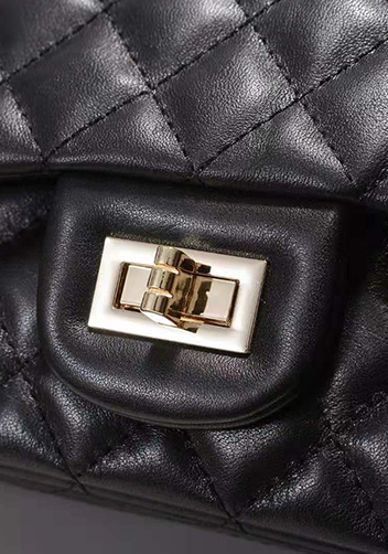 Adele Flap Small Cowhide Black