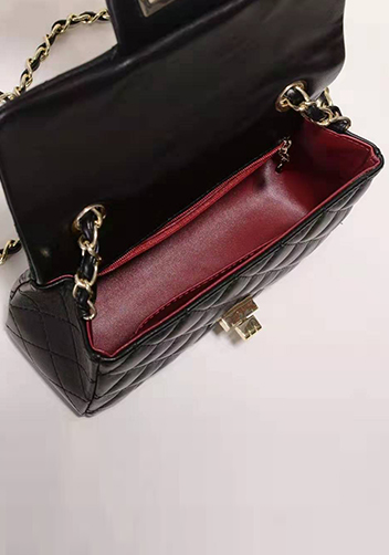 Adele Flap Small Cowhide Black