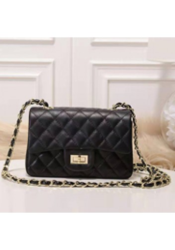 Adele Flap Small Cowhide Black