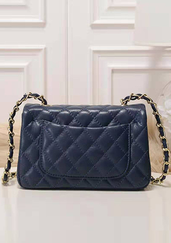 Adele Flap Small Cowhide Blue