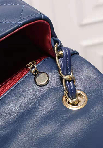 Adele Flap Small Cowhide Blue