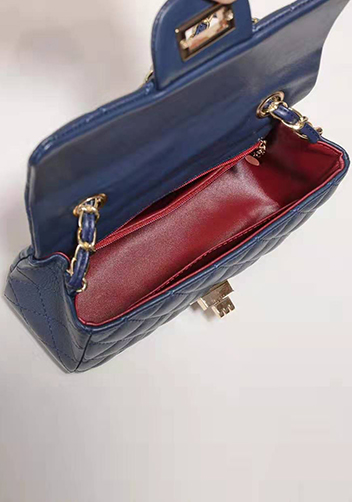 Adele Flap Small Cowhide Blue
