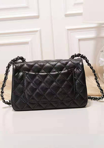 Adele Flap Small Grain Leather Black