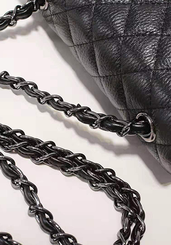 Adele Flap Small Grain Leather Black