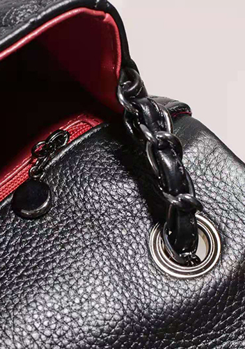 Adele Flap Small Grain Leather Black