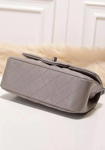 Adele Flap Small Grain Leather Grey
