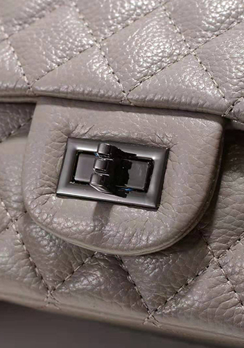 Adele Flap Small Grain Leather Grey