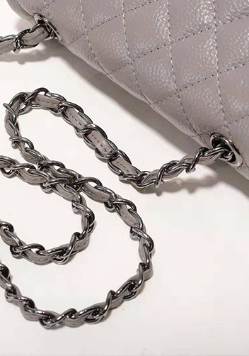 Adele Flap Small Grain Leather Grey