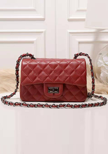 Adele Flap Small Grain Leather Burgundy