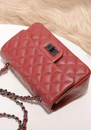 Adele Flap Small Grain Leather Burgundy